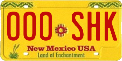 NM license plate 000SHK
