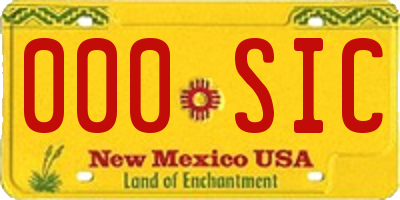 NM license plate 000SIC