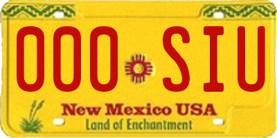 NM license plate 000SIU