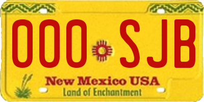 NM license plate 000SJB