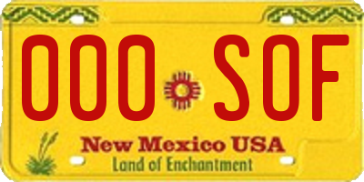 NM license plate 000SOF