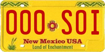 NM license plate 000SOI
