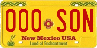 NM license plate 000SON