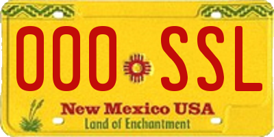 NM license plate 000SSL