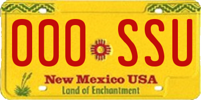NM license plate 000SSU