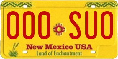 NM license plate 000SUO