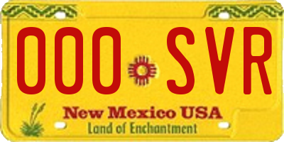 NM license plate 000SVR