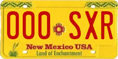NM license plate 000SXR