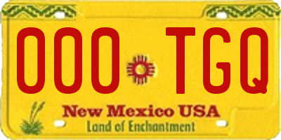 NM license plate 000TGQ
