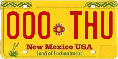 NM license plate 000THU