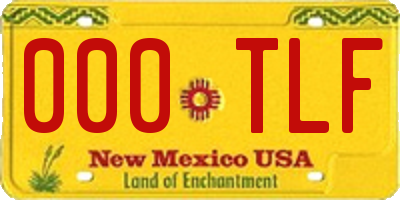 NM license plate 000TLF