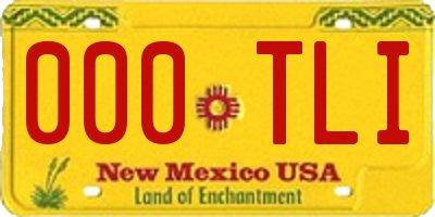 NM license plate 000TLI