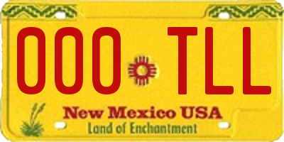 NM license plate 000TLL