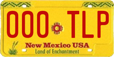 NM license plate 000TLP