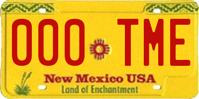 NM license plate 000TME