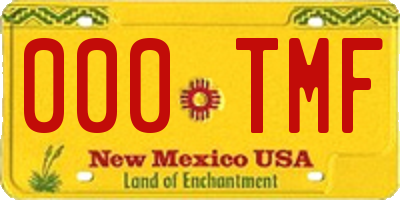 NM license plate 000TMF