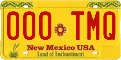 NM license plate 000TMQ