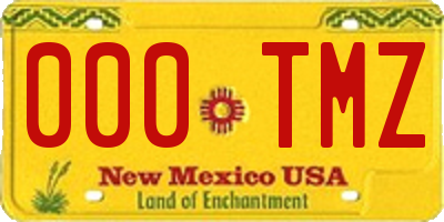 NM license plate 000TMZ