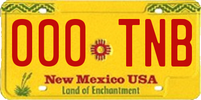 NM license plate 000TNB