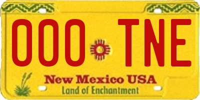NM license plate 000TNE