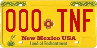 NM license plate 000TNF