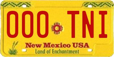 NM license plate 000TNI