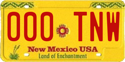NM license plate 000TNW