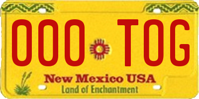 NM license plate 000TOG