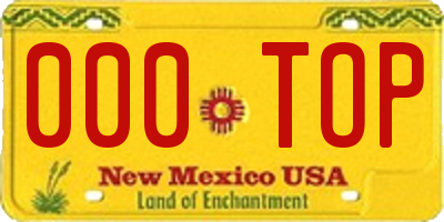NM license plate 000TOP