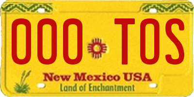 NM license plate 000TOS