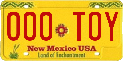 NM license plate 000TOY