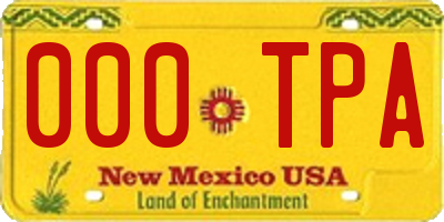 NM license plate 000TPA
