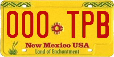 NM license plate 000TPB