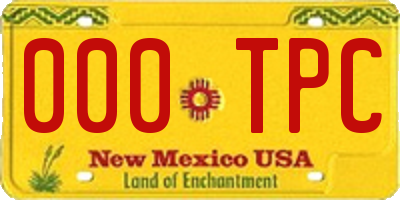 NM license plate 000TPC