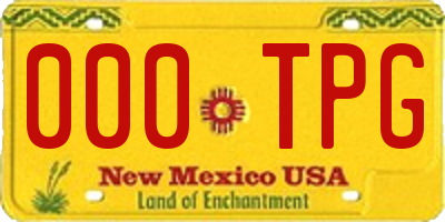 NM license plate 000TPG