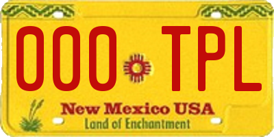 NM license plate 000TPL