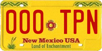 NM license plate 000TPN