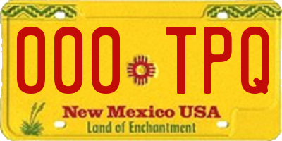 NM license plate 000TPQ