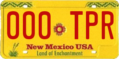 NM license plate 000TPR