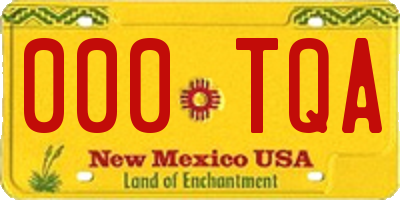 NM license plate 000TQA
