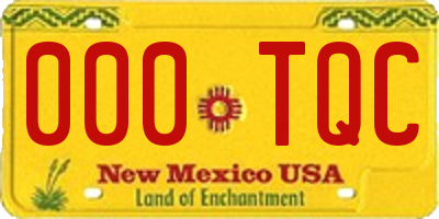 NM license plate 000TQC