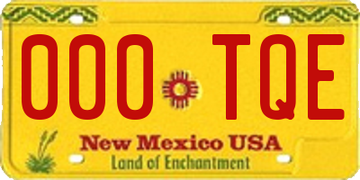 NM license plate 000TQE