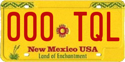 NM license plate 000TQL