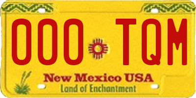 NM license plate 000TQM