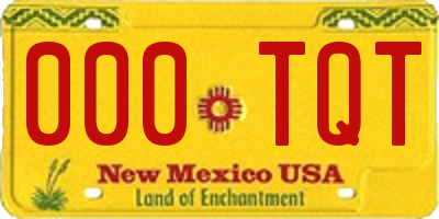 NM license plate 000TQT