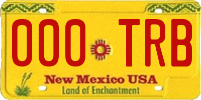 NM license plate 000TRB