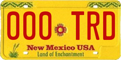 NM license plate 000TRD