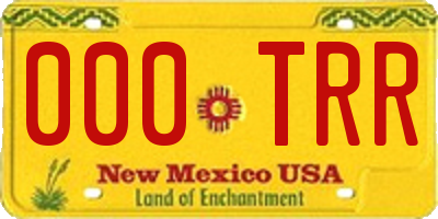 NM license plate 000TRR