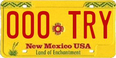 NM license plate 000TRY