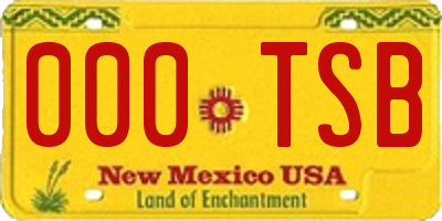 NM license plate 000TSB